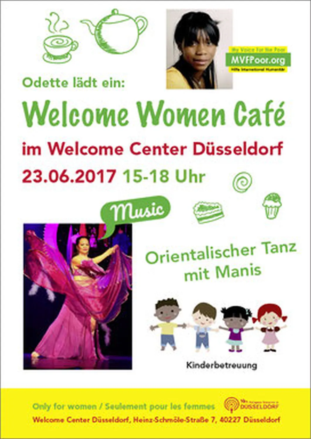 MVFPoor.org - Plakat des Welcome Women Café
